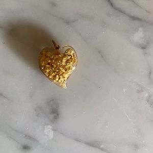 gold flake heart charm